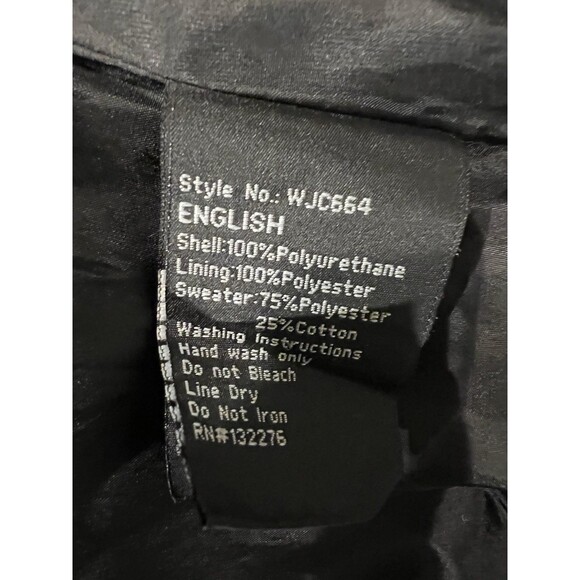 Lock & Love Women's Black Faux Leather Jacket Biker Moto size - Picture 7 of 7